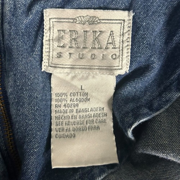 Vintage Floral Denim Dress Size L - Picture 8 of 8